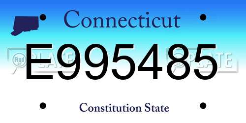 E995485 Connecticut License Plate