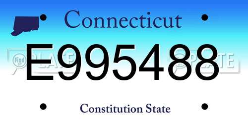 E995488 Connecticut License Plate