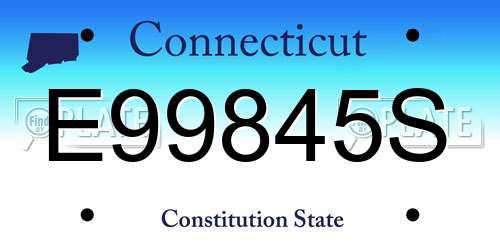 E99845S Connecticut License Plate