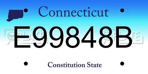 E99848B Connecticut License Plate