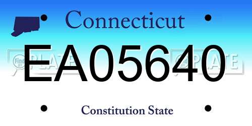 EA05640 Connecticut License Plate