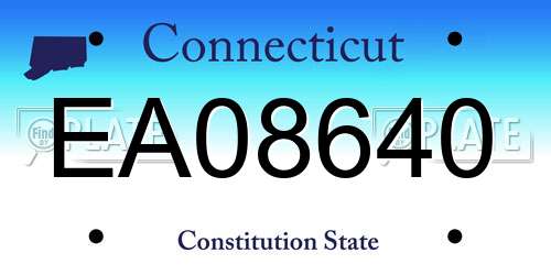 EA08640 Connecticut License Plate