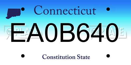 EA0B640 Connecticut License Plate