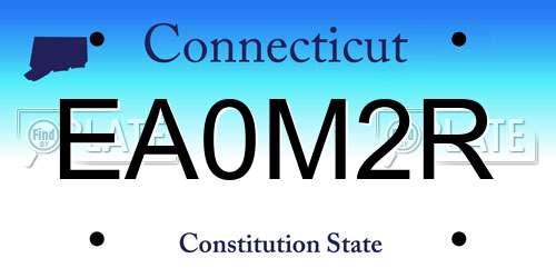 EA0M2R Connecticut License Plate