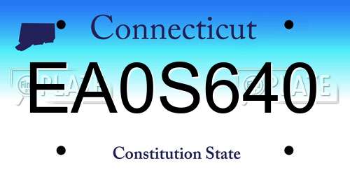 EA0S640 Connecticut License Plate