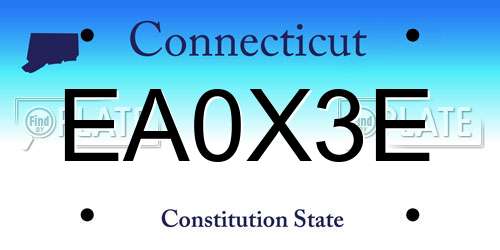 EA0X3E Connecticut License Plate