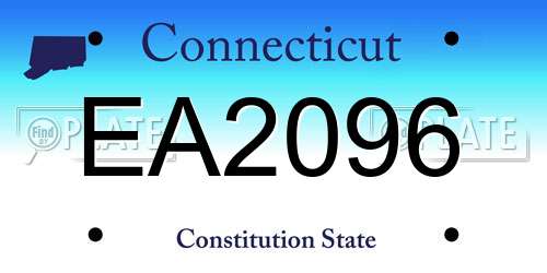 EA2096 Connecticut License Plate