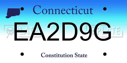 EA2D9G Connecticut License Plate