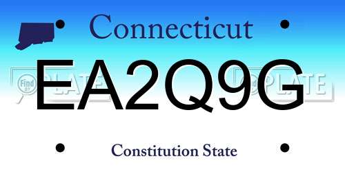 EA2Q9G Connecticut License Plate