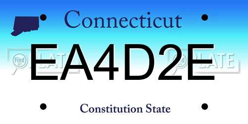 EA4D2E Connecticut License Plate