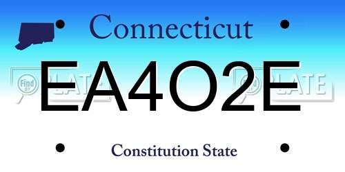 EA4O2E Connecticut License Plate