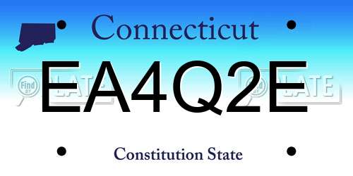 EA4Q2E Connecticut License Plate