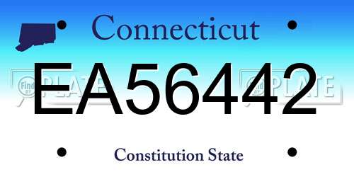 EA56442 Connecticut License Plate