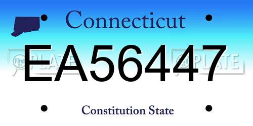EA56447 Connecticut License Plate