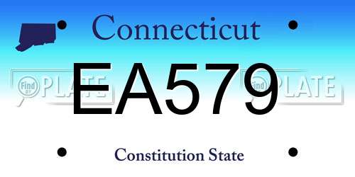 EA579 Connecticut License Plate