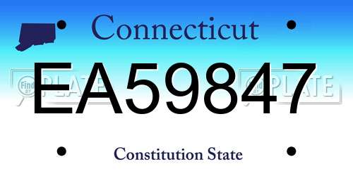 EA59847 Connecticut License Plate