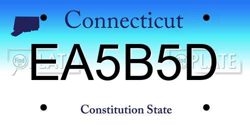 EA5B5D Connecticut License Plate