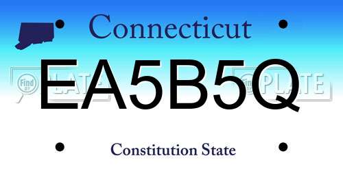 EA5B5Q Connecticut License Plate