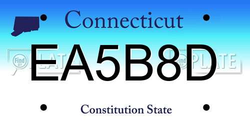 EA5B8D Connecticut License Plate