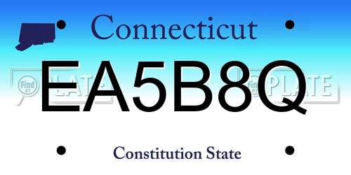 EA5B8Q Connecticut License Plate