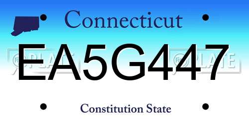 EA5G447 Connecticut License Plate