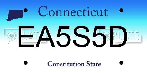 EA5S5D Connecticut License Plate