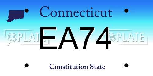 EA74 Connecticut License Plate