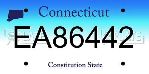 EA86442 Connecticut License Plate