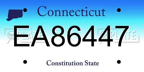 EA86447 Connecticut License Plate