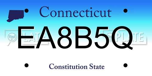 EA8B5Q Connecticut License Plate