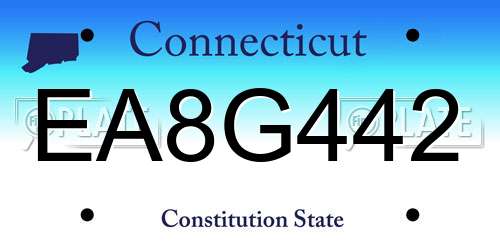 EA8G442 Connecticut License Plate