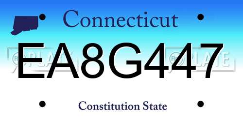 EA8G447 Connecticut License Plate