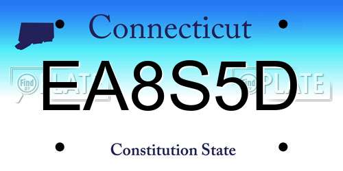 EA8S5D Connecticut License Plate