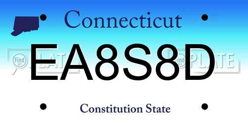 EA8S8D Connecticut License Plate