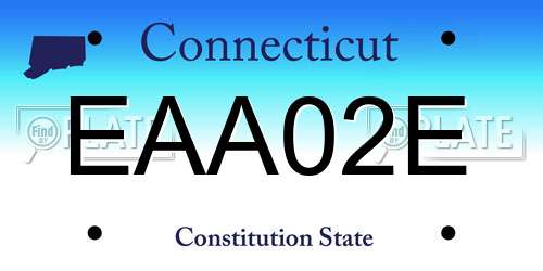 EAA02E Connecticut License Plate