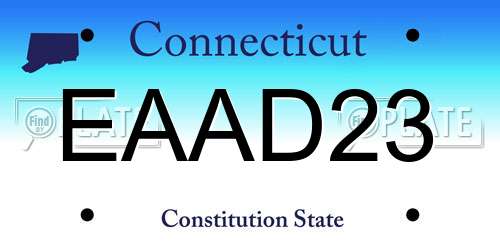 EAAD23 Connecticut License Plate