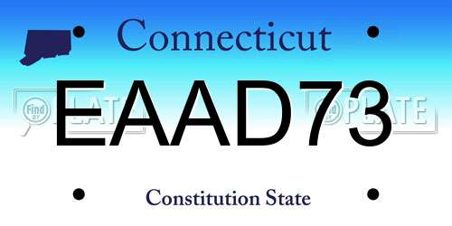 EAAD73 Connecticut License Plate