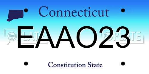 EAAO23 Connecticut License Plate