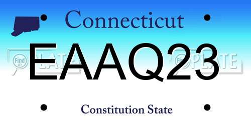 EAAQ23 Connecticut License Plate