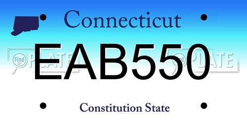 EAB550 Connecticut License Plate