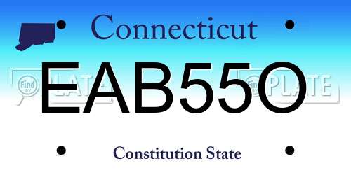 EAB55O Connecticut License Plate