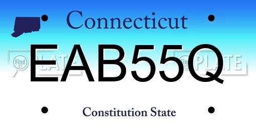EAB55Q Connecticut License Plate