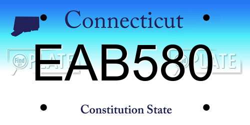 EAB580 Connecticut License Plate