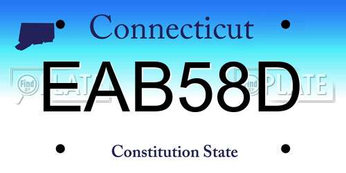 EAB58D Connecticut License Plate