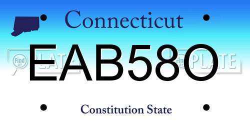EAB58O Connecticut License Plate