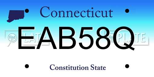 EAB58Q Connecticut License Plate