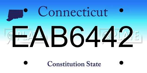 EAB6442 Connecticut License Plate