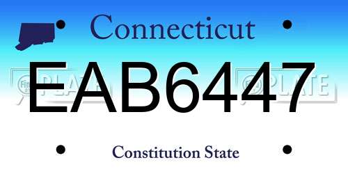 EAB6447 Connecticut License Plate