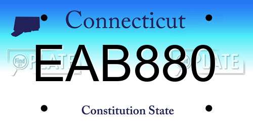 EAB880 Connecticut License Plate