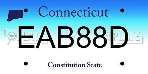 EAB88D Connecticut License Plate